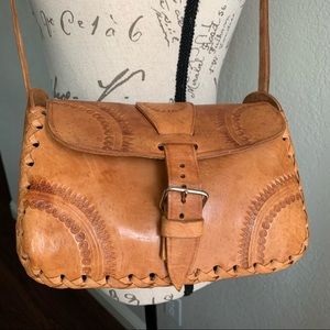 Vintage Tooled Leather Bag